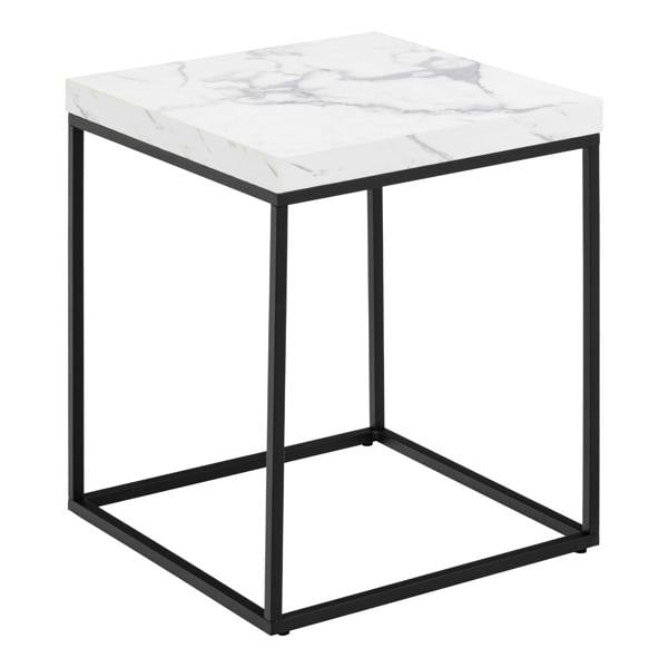 Wyld Haus Hazelmere White Marble Carrara Coffee Table Black Metal Legs
