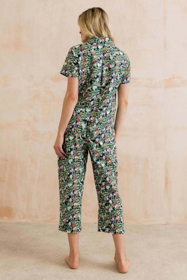 Lily & Me Mayflower Crop Pyjama Set Navy