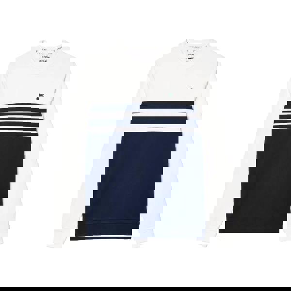 Lacoste Mens Interlock Stretch Tennis Sweatshirt - White/Navy