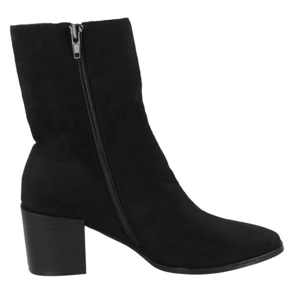 Spot On Ladies Spot On Chunky Blocked Heel Ankle Boots F51128