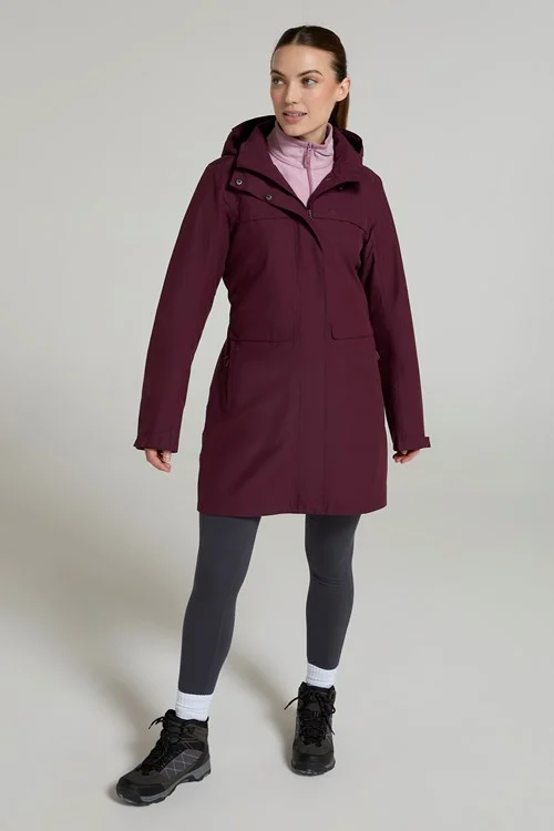 Mountain Warehouse Womens/Ladies Cloudburst Textured Waterproof Jacket - Burgundy