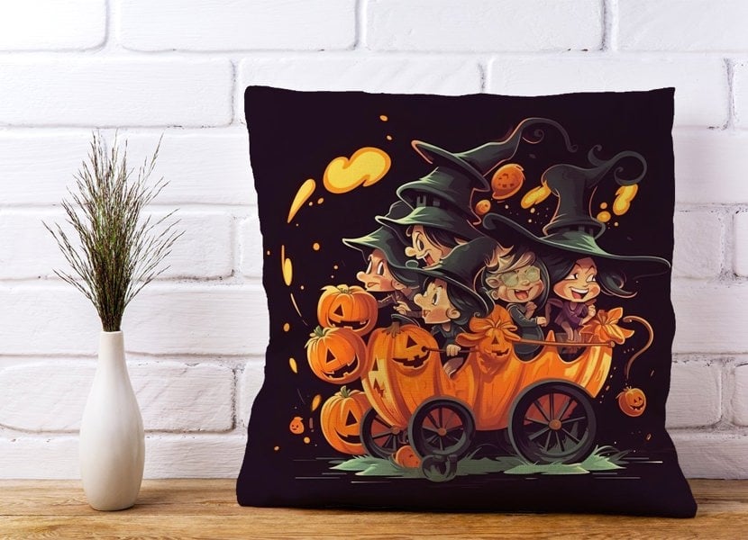 Warren Reed A Magical Pumpkin Carriage Cushions