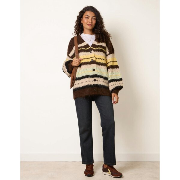 Blue Vanilla Stripe Pattern Cardigan
