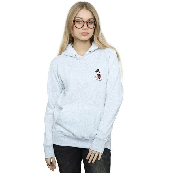 Disney Womens/Ladies Mickey Mouse Kickin Retro Chest Hoodie - Heather Grey