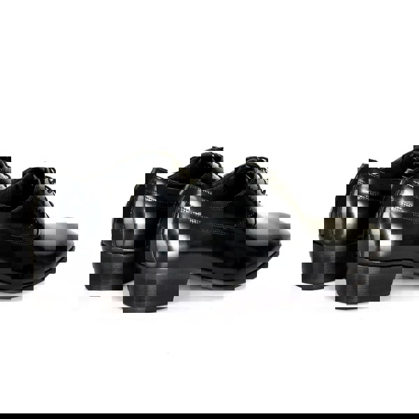 Federick Shiny Leather Dress Shoe With Cuban Heel - Black