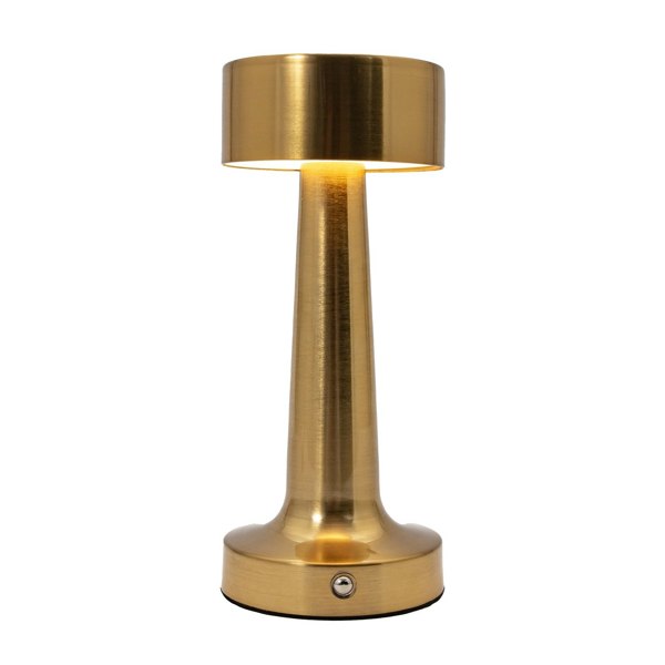 Petite Brushed Satin Gold Rechargeable Battery Touch Dimmable Table Lamp Image 2