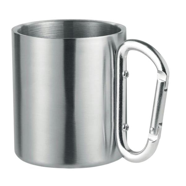 MidOcean Trumbo Metal Carabiner Clip Mug - Matt Silver - 