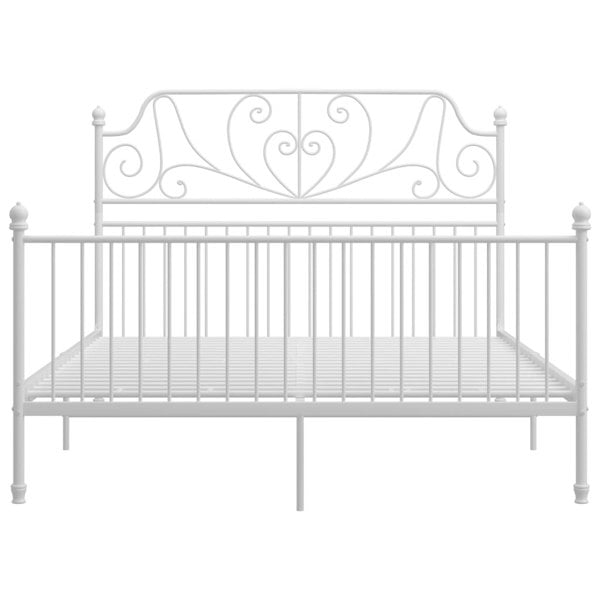 Berkfield Bed Frame White Metal 140x200 cm