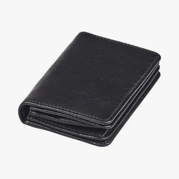 Black leather card holder for everyday carry