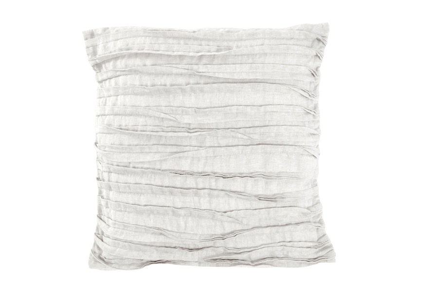 Lazy Linen Pure Washed Linen Ruffled Cushion - White