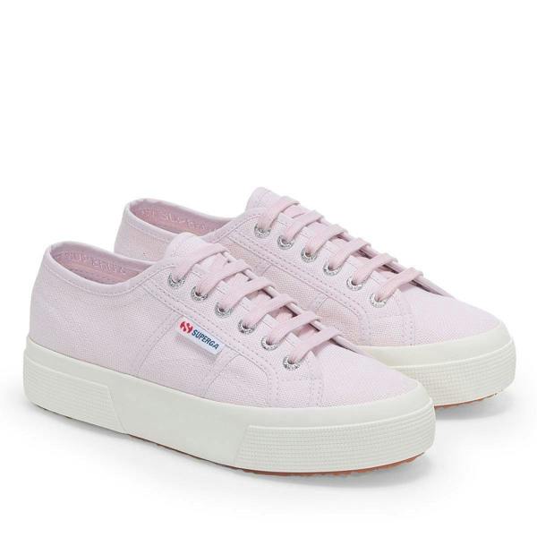 Superga Womens/Ladies 2740 Lace Up Platforms - Violet/Avorio - 