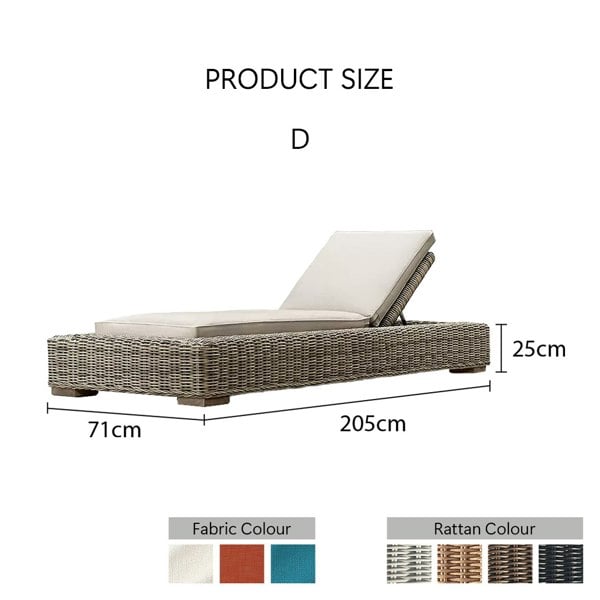 Marina Reclining Outdoor Sun Lounger, Daybed-Weilai Concept-Style D-Weilai Concept