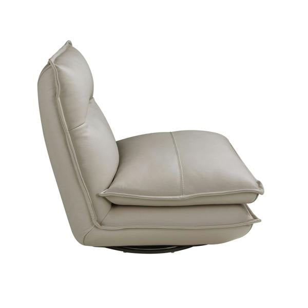 Angel Cerdá Taupe grey leather swivel armchair 5244
