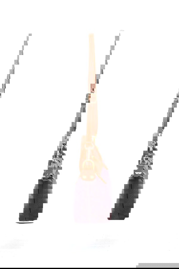 Kitise Compact Two-Tone Handbag with Top Handles and Strap