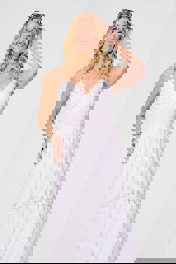 White | Broderie Anglaise Cami Maxi Dress