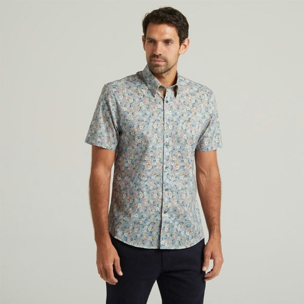 Gabicci G54W07 Mens Short Sleeve Printed  Shirt Gabicci Classic - AZURE