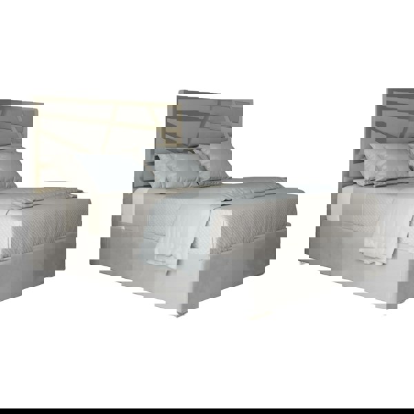 Casa Magna Arabella Upholstered Soft Velvet Metal Bed Frame - Grey