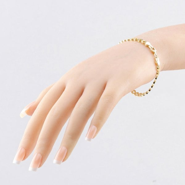 T. H. Baker 9ct Yellow Gold 7.5 Inch Stamped Open Flower Bracelet HSOB-290-9Y-7.5