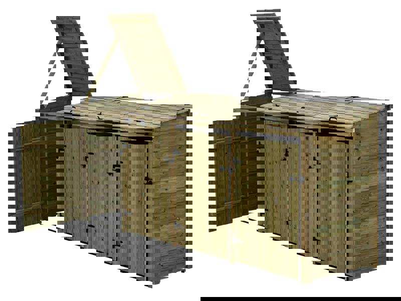 Arbor Garden Solutions Premium Tongue and Groove Wooden Wheelie Bin Store