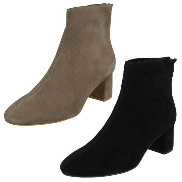 Leather Collection Ladies Leather Collection Suede Leather Ankle Boots F50966