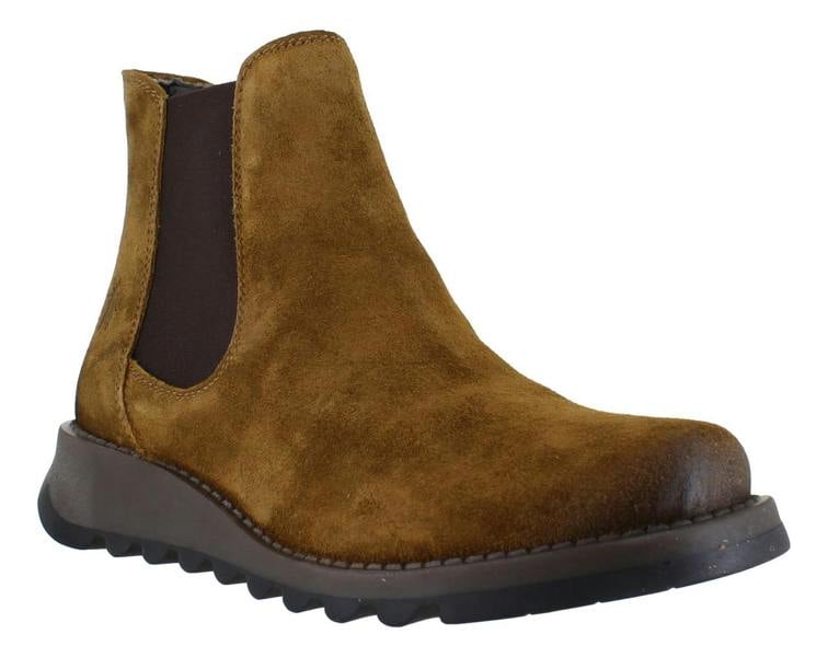 Fly London Salv Womens Wedged Heeled Chelsea Leather Ankle Boots