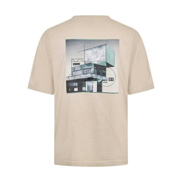 BOSS Te Brutalism Graphic T-Shirt Open Grey