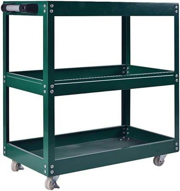 HYGRAD BUILT TO SURVIVE Tool Storage Heavy Duty Durable Garage Trolley Workshop 3 Tier Wheel Cart Shelf HYGRAD® - Green