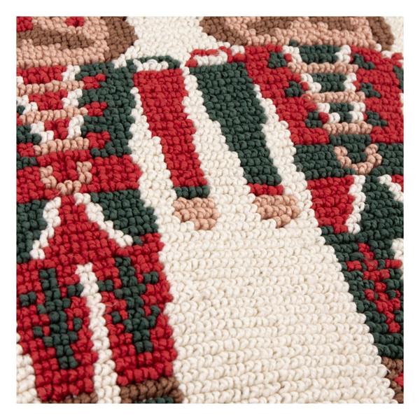 Furn Tufted Nutcracker Christmas Cushion Cover - White/Multicoloured - 