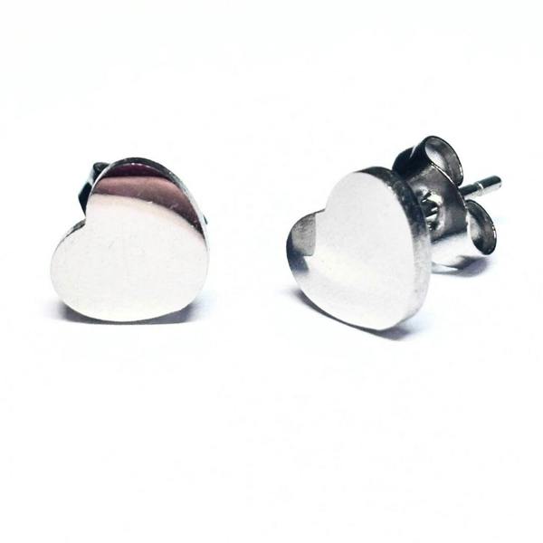 Aye Do Gifts Silver Heart Stud Earrings - Hypoallergenic