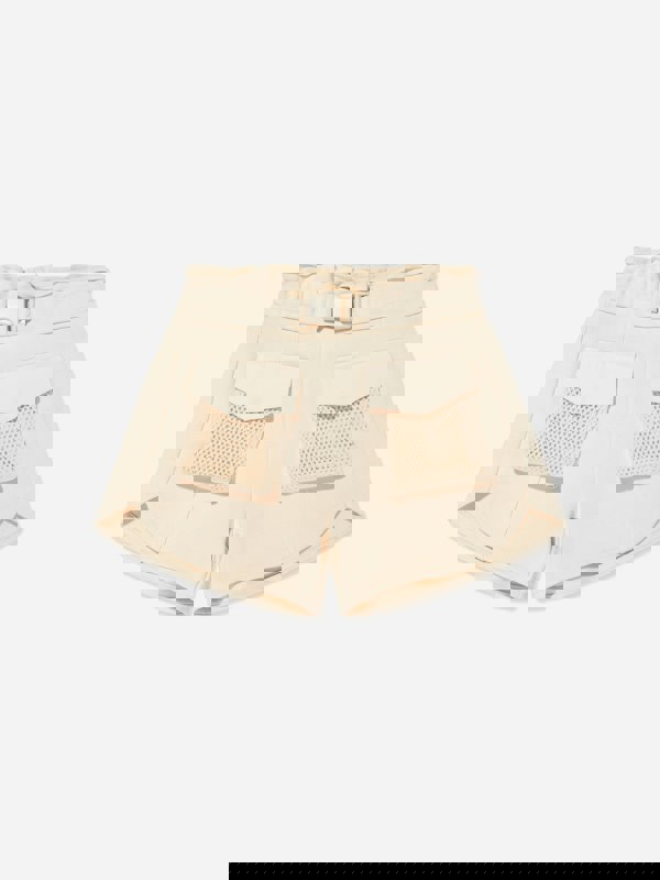 Emporio Armani Girls Pocket Shorts in Beige