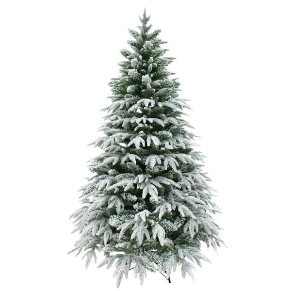 4FT to 10FT Snow Covered Artificial Christmas Trees with Flocked Green Branches image 1
