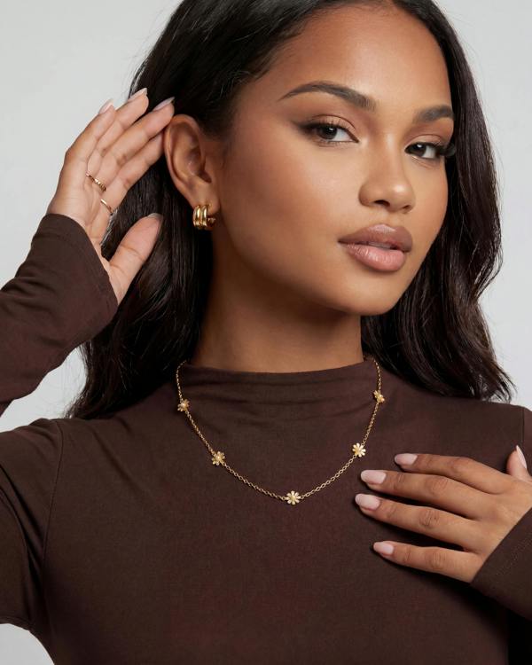 Elk & Bloom Double C 14k Gold Huggie Hoops