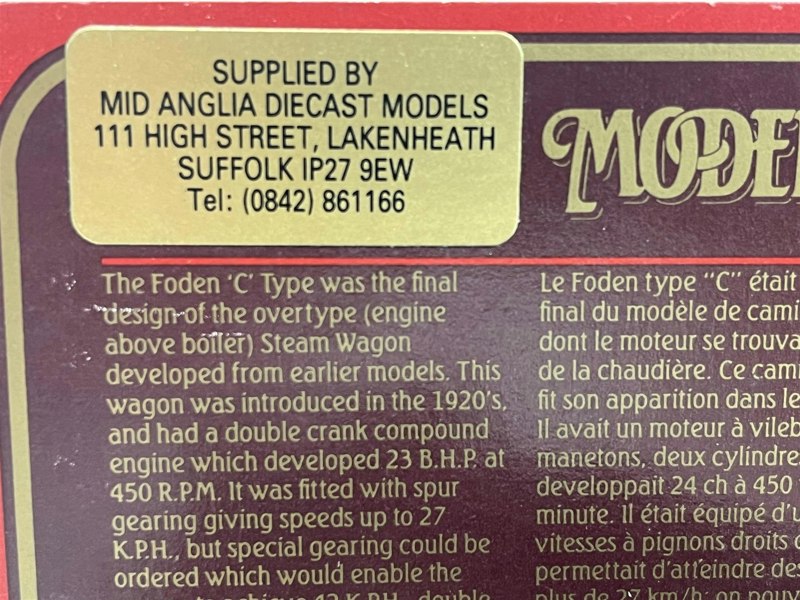 a label with text and numbers