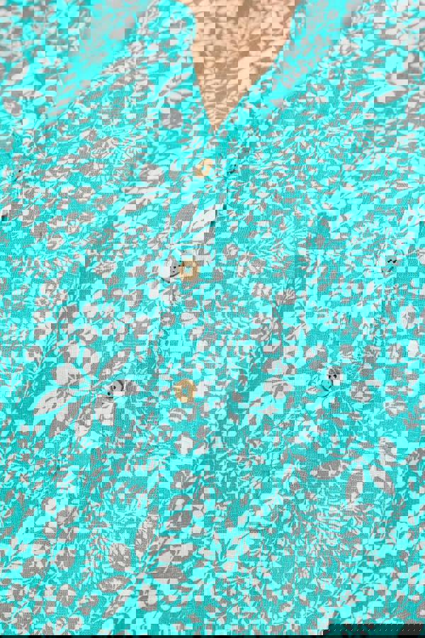 Mudflower Leaf Print Cotton Shirt