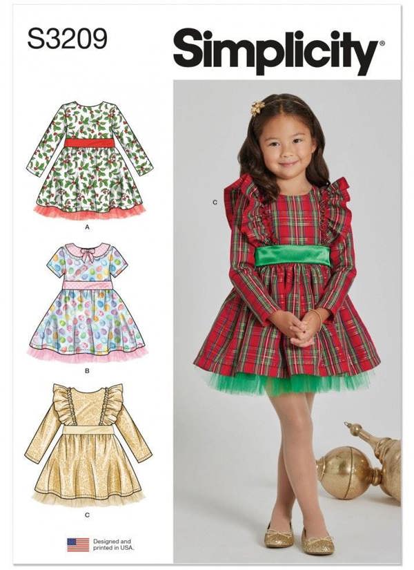 Simplicity Sewing Pattern 3209, Dresses for Kids, A (3-4-5-6-7-8) - Intermediate