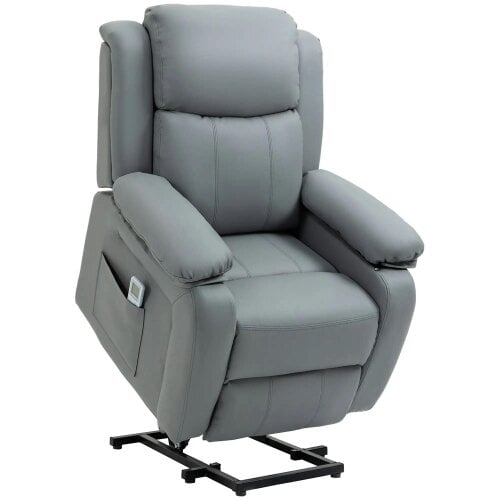 Bobobiy Riser and Recliner Chair with Massage, Power Lift Recliner Chair for Elderly with Remote Control, Grey