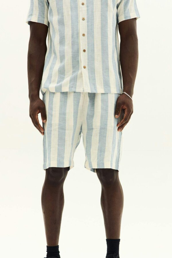 Men’s Striped Short Sleeve Shirt & Shorts Co-Ord Set