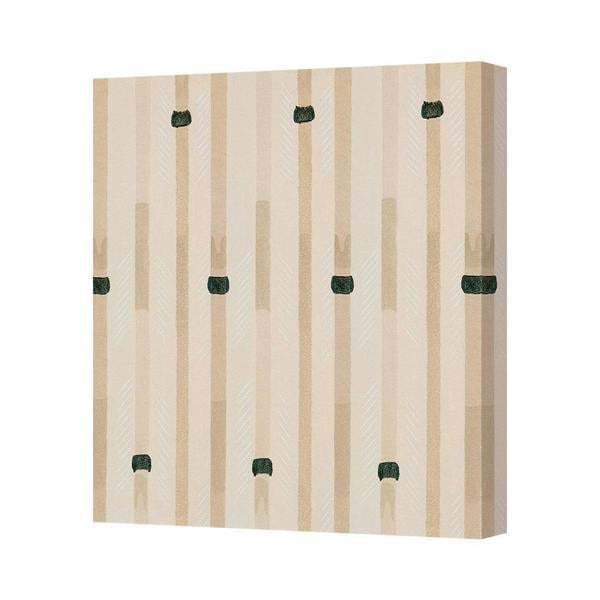 Benjamin Tate Design Contemporary Beige Striped Canvas Wall Art With Deep Wood Frame UK Handmade