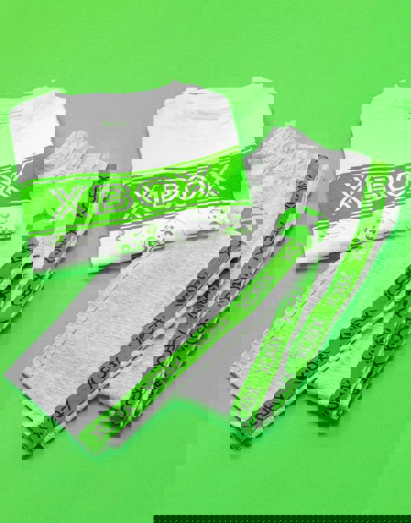 Xbox Unisex Kids White Game Controller All-Over Print & Logo Print Long Sleeve Long Leg Pyjama Set