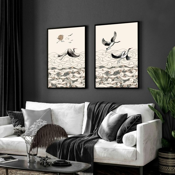 Japanese art print | Set of 2 wall art prints for living room