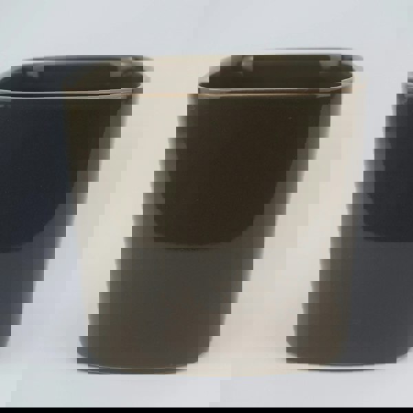 13.5cm Modern Square Mocha Glazed Ceramic Plant Pot