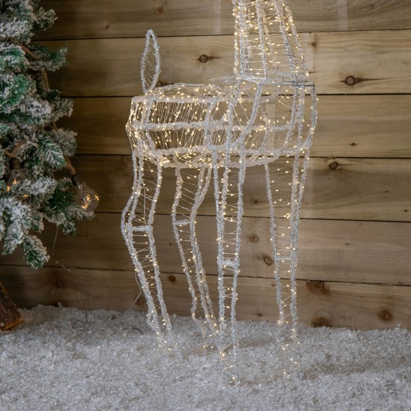 Samuel Alexander 1.03m Light up Acrylic Christmas Reindeer Decoration with 1040 Warm White LEDs