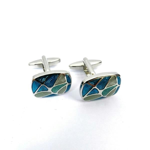 Sea Shell Tiles Rectangular Cufflinks