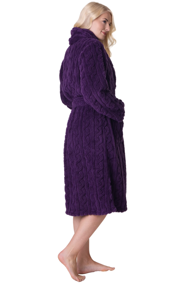 Camille Supersoft Luxury Fleece Jaquard Bathrobe