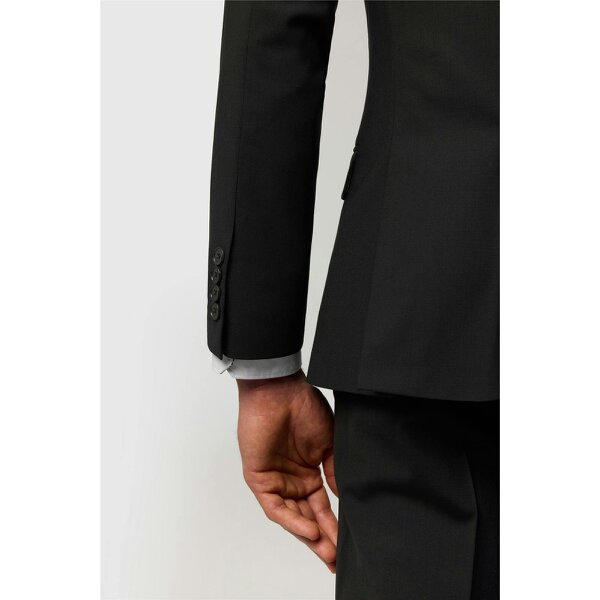 Ted Baker Slim Fit Performance Black Panama Double Breasted Jacket