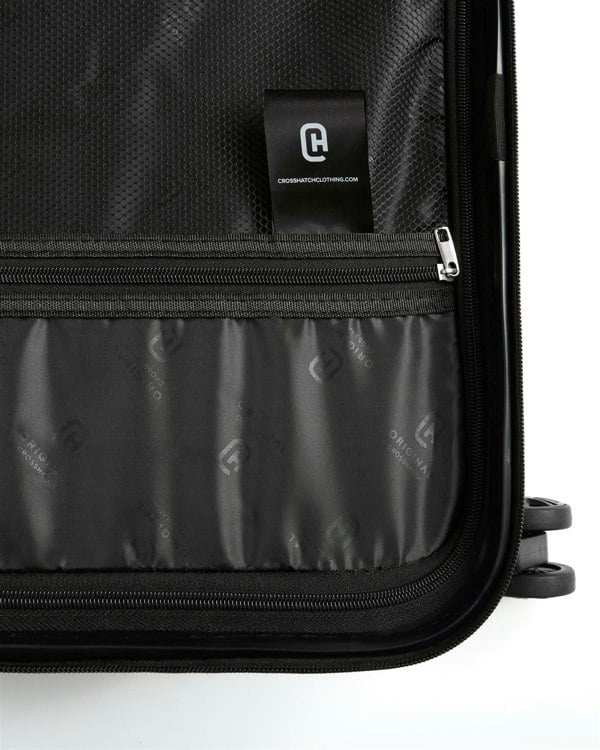 Crosshatch Escapade Embossed Suitcase 3pk Black