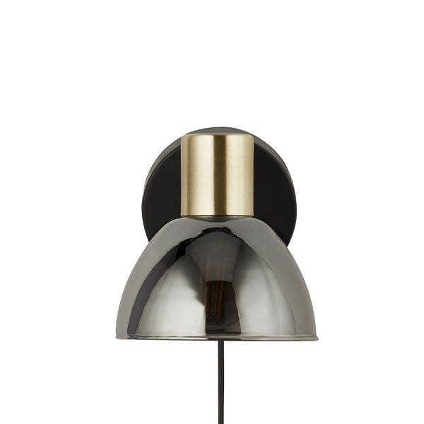 Pagazzi Lighting Elisa Plug In Smoked Glass Wall Light