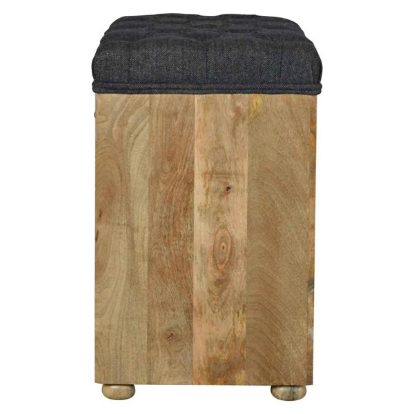Artisan Furniture Solid Wood Black Tweed 1 Drawer Bench