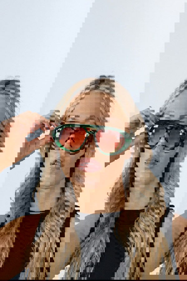 SVNX Chunky Aviator Sunglasses in Bright Green