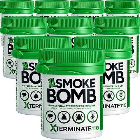 Xterminate XL 11g Smoke Bomb Fogger Insect Killer For Fleas, Bed bug, Moths, Cluster Fly, Silverfish, Carpet Beetle x 10